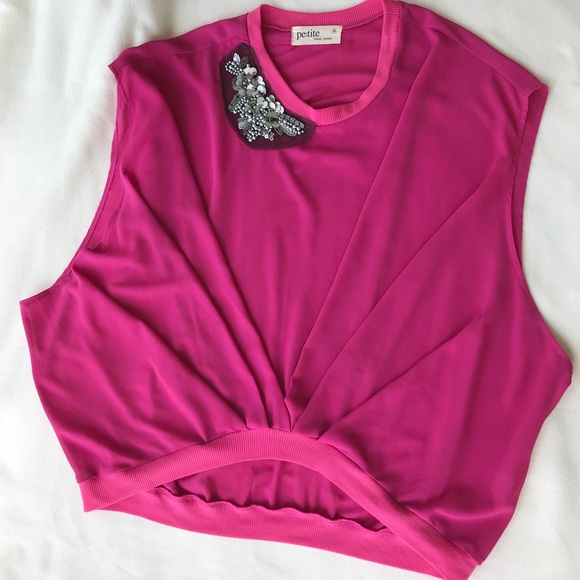 🔆Sheer Pink shirt with sequin accent - Picture 2 of 4